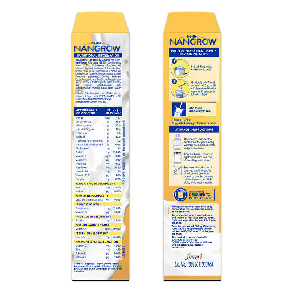 Nestle Nangrow Vanilla Drink Mix | For 2 - 6 years Kids