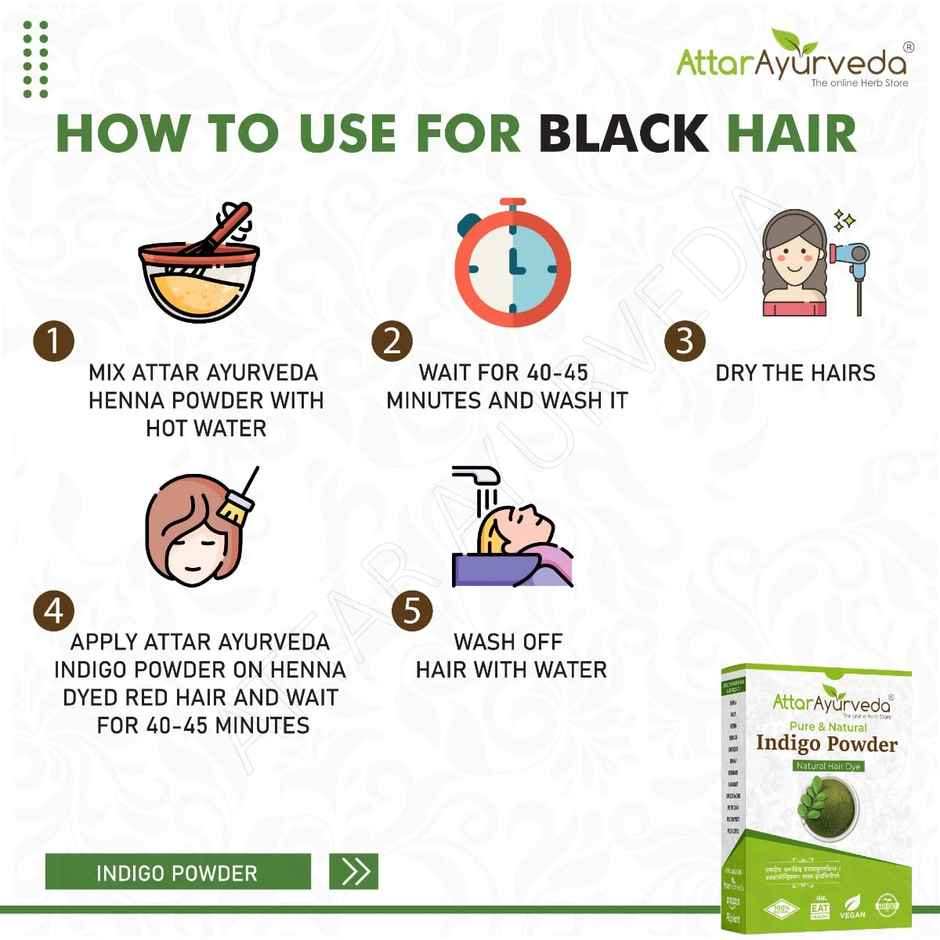 Attar Ayurveda Indigo Powder For Black Hair