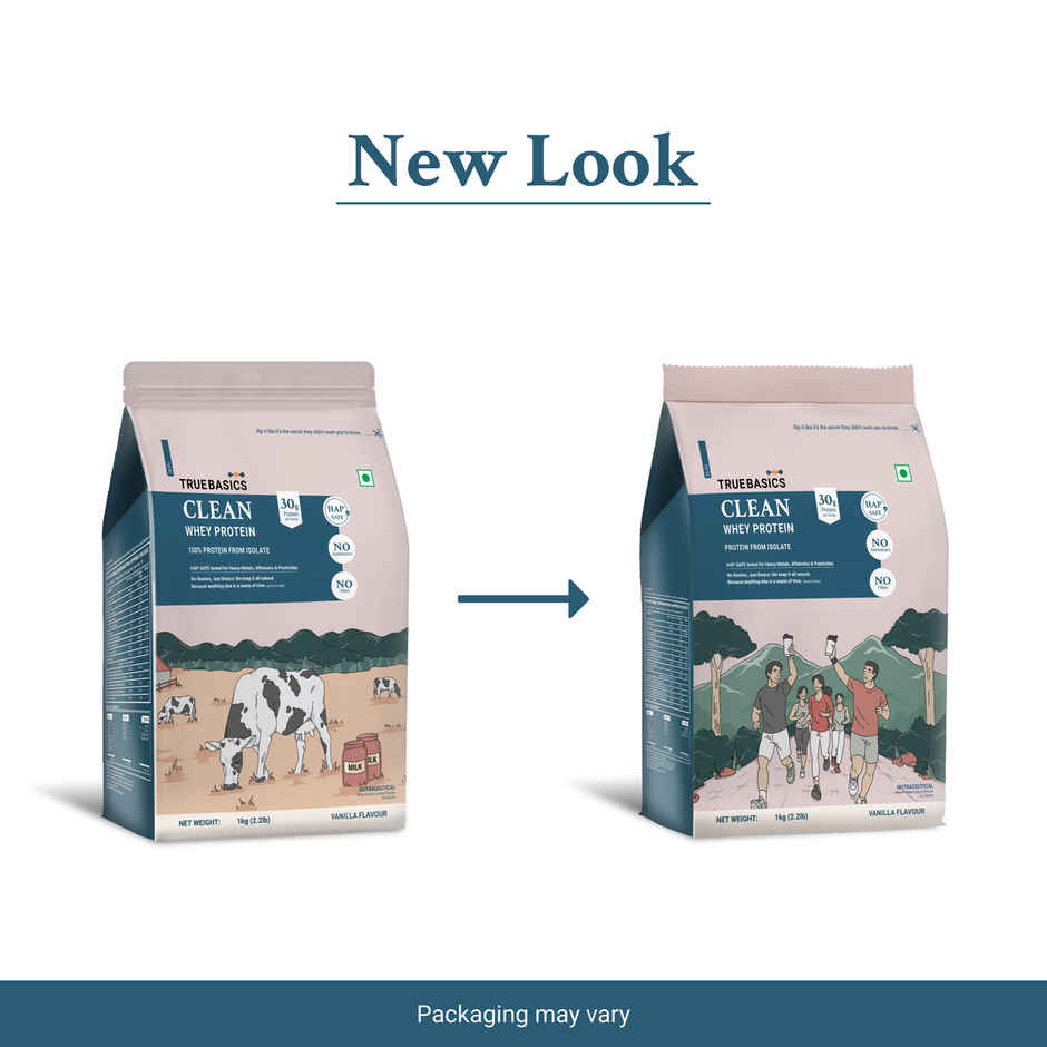 TrueBasics Clean Whey Pure Protein Isolate Powder (Vanilla)