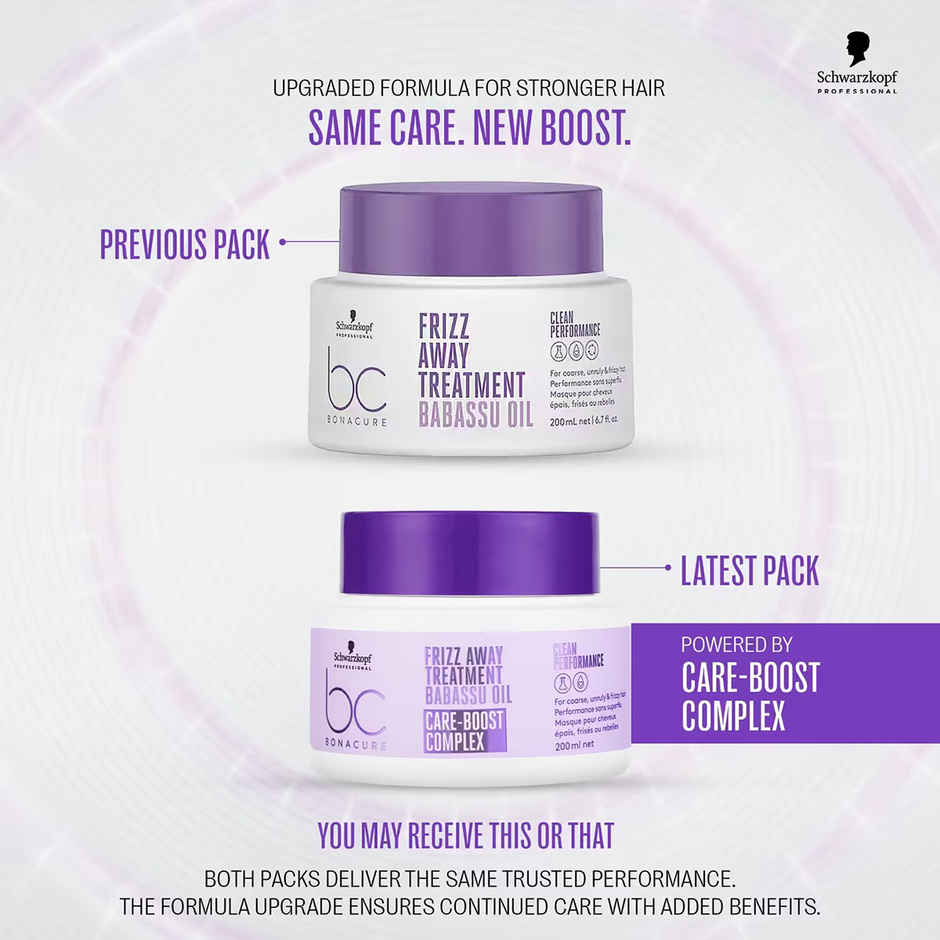 Schwarzkopf Professional Bonacure Frizz Away Treatment With Babassu Oil With Vegan Keratin