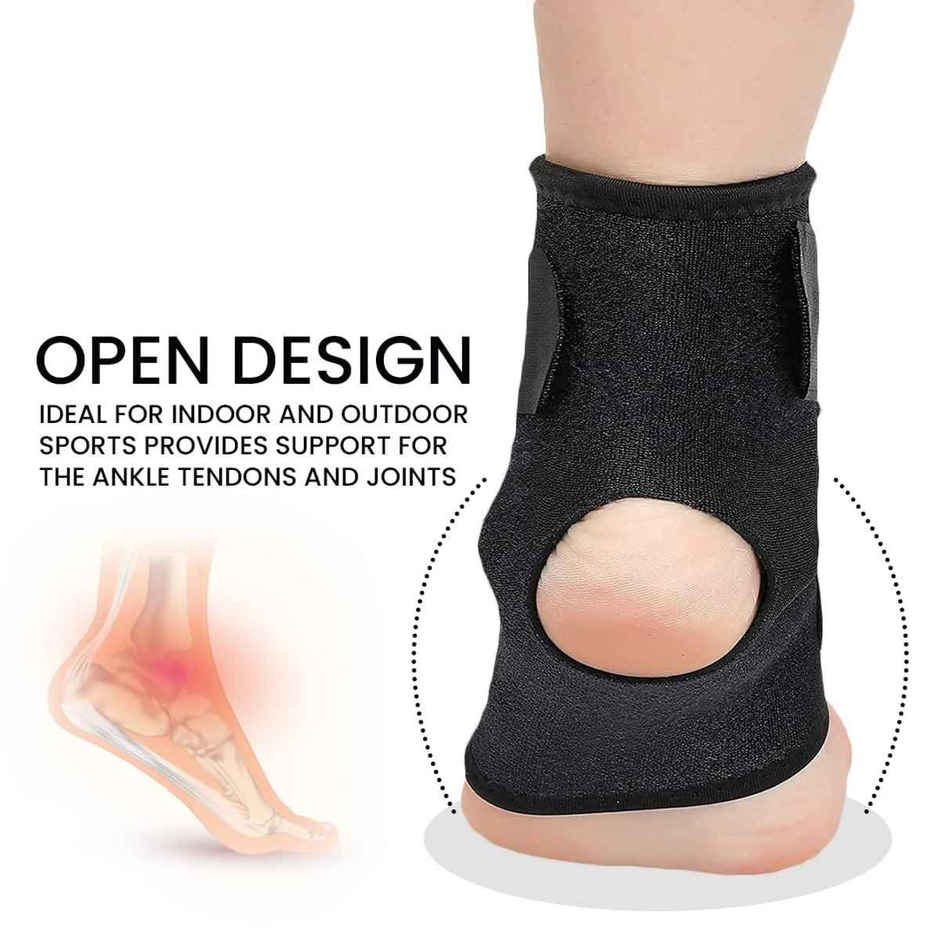 Mayor Adjustable Ankle Brace Foot Pain Relief Compression Bandage For Men & Women (Black)