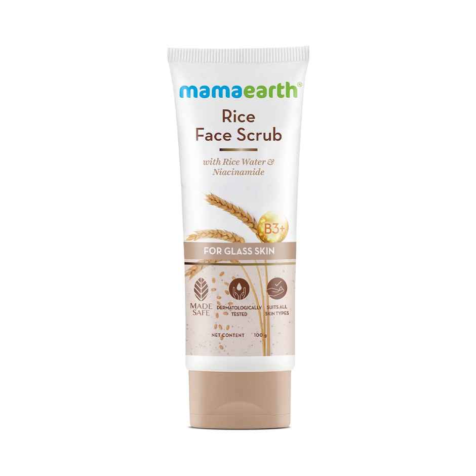 Mamaearth Rice Face Scrub For Glowing Skin With Rice Water & Niacinamide For Glass Skin