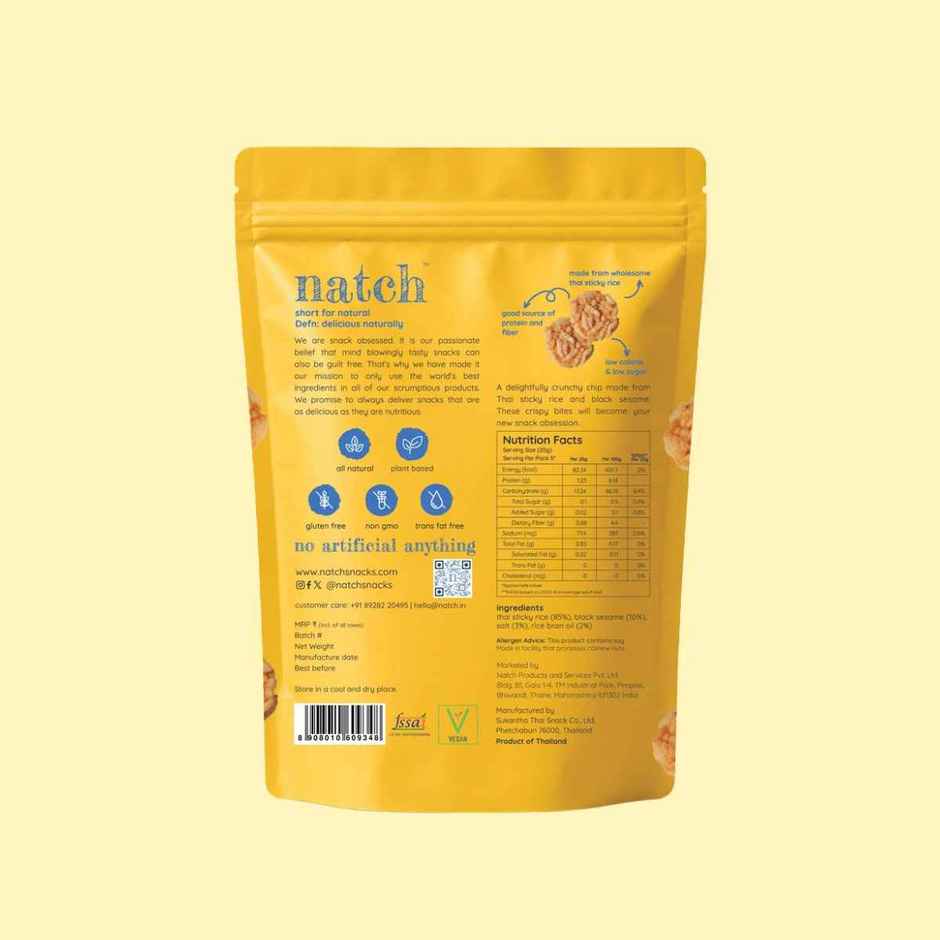Natch Sesame Thai Rice Chips | No Palm Oil | Healthy Snacks