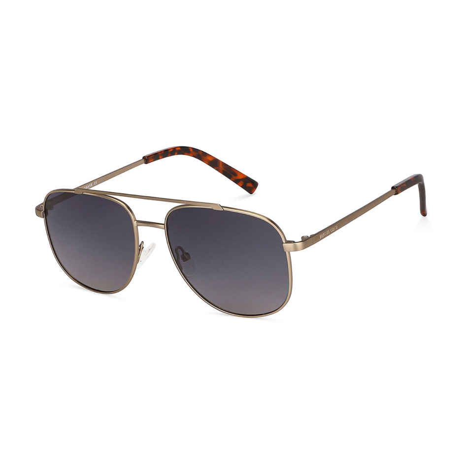 Vincent Chase By Lenskart Unisex Solid Stainless Steel Sunglasses | Black and Gold - L