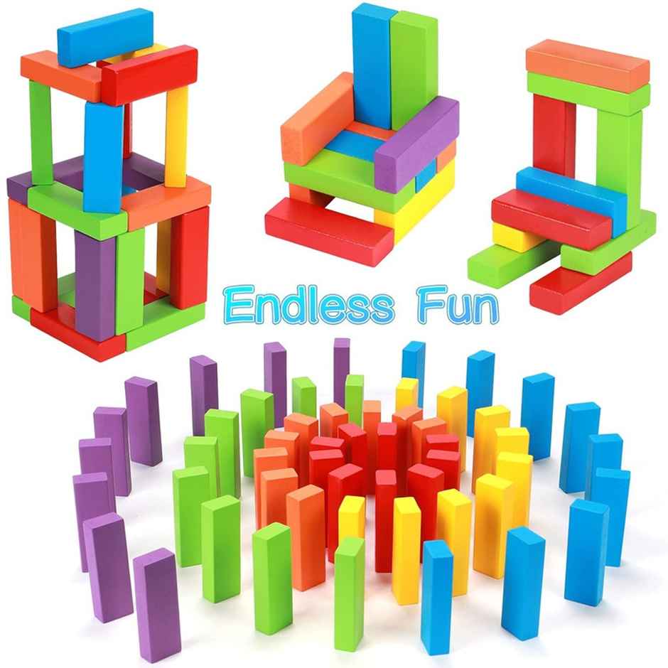 Fablue Multicolor Wooden Stacking & Balancing Tower Puzzle Game - Wooden Blocks Game