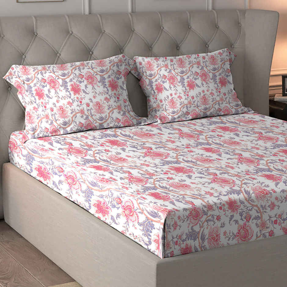 Home Elegance by myTrident Microfiber Bedsheet Set | Queen Size Double Bed sheet | 2 Pillow Covers | Asteria