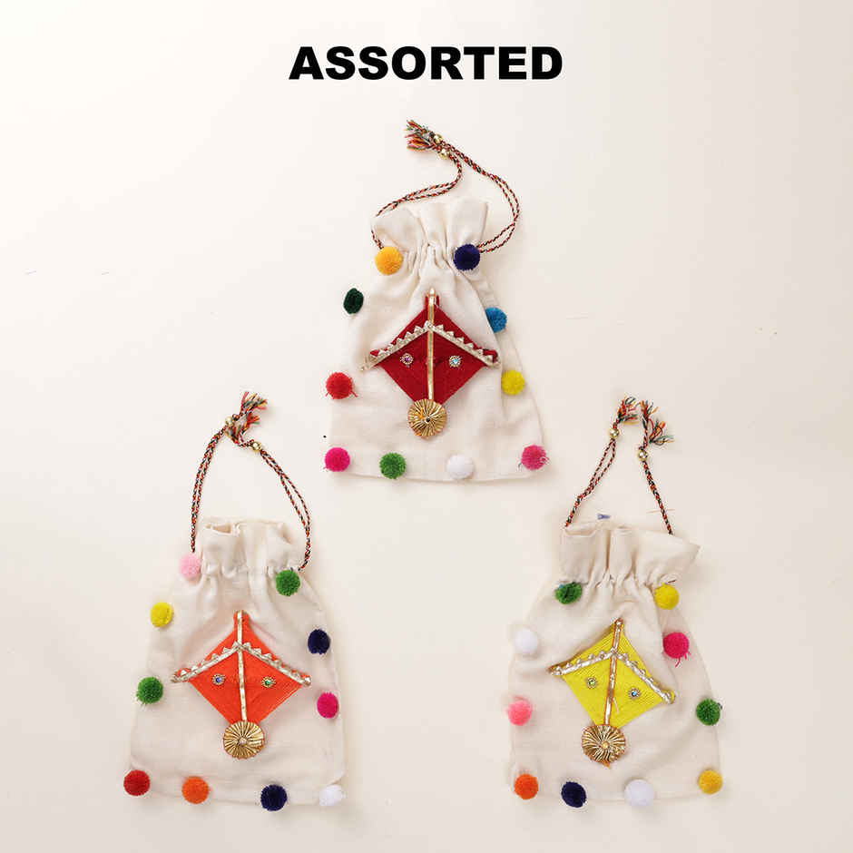 Fancy Kite Potli Bag | Traditional Festival Pouch | Assorted | Oye Happy
