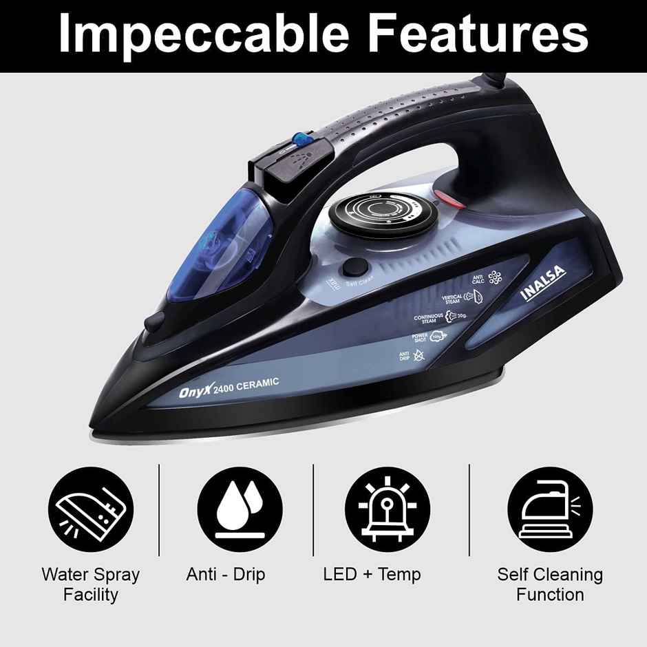 INALSA Steam Iron Powersteam 2400 W &150 g/min Steam,Large Capacity 530 ml Water Tank