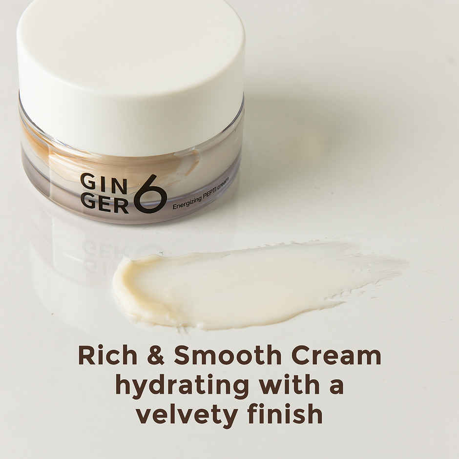 GINGER6 Energizing Pepti Cream | 52% Ginger Extract, Peptides, Anti-Aging & Firming, Niacinamide