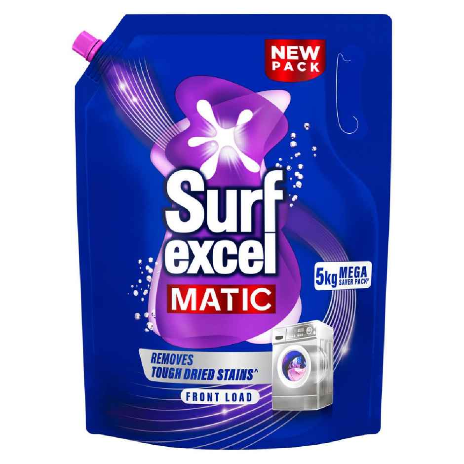 Surf Excel Matic Front Load Detergent Liquid | Pouch (5L) & Comfort Perfume Deluxe Passion (1.8L) Combo