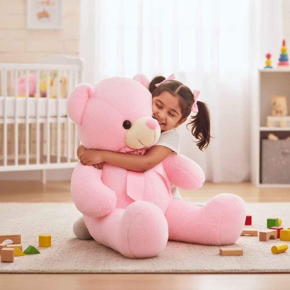 Wolly Bear Teddy Soft Toy | Plush Stuffed Animal Toy | Birthday Gift for Kids | Pink | 95 cm