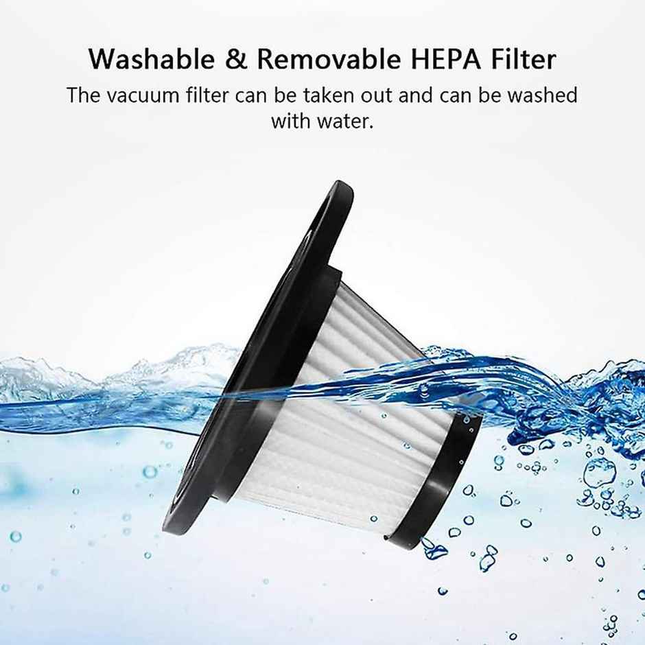 Inalsa CarWork CL 25W Cordless Vacuum Cleaner | Wet & Dry | HEPA | USB Rechargeable, Black
