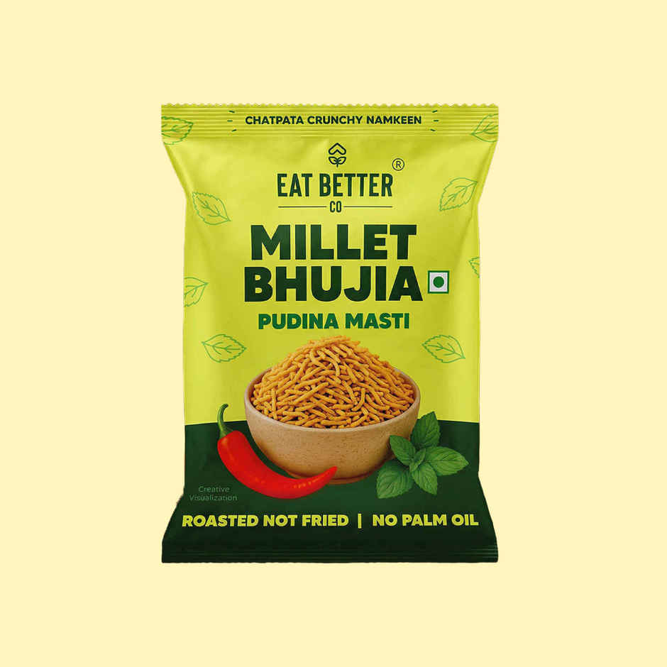 Eat Better Co Millet Bhujia Pudina Masti Roasted | Not Fried