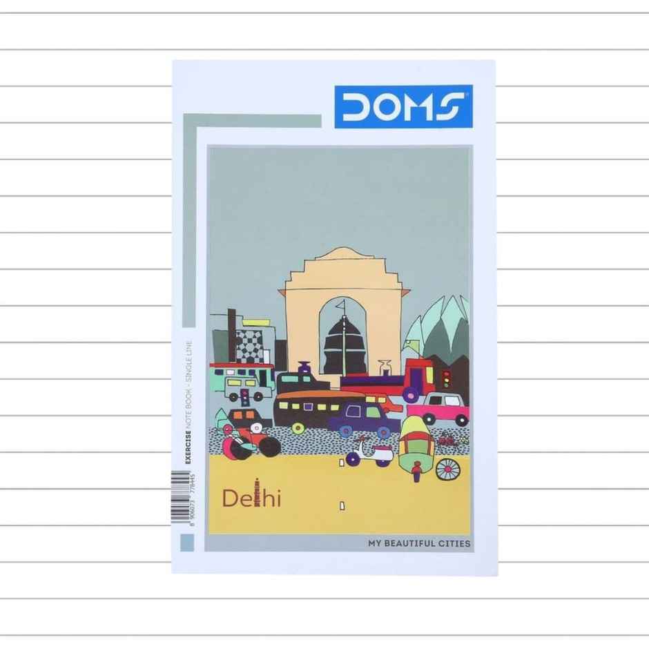 Doms Single Line (City Life Series) Note Book - Assorted 172 Pages Combo