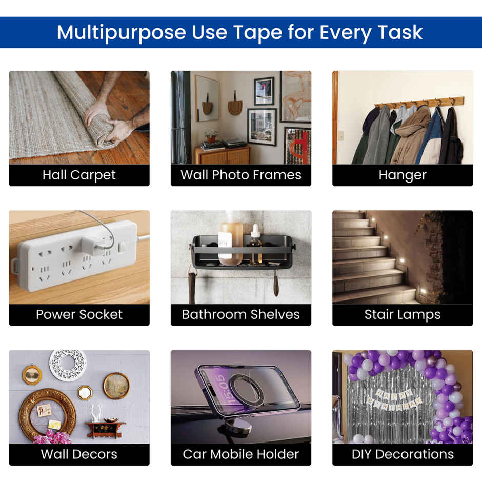 Zulaxy Transparent Double Sided Tape - Strong Adhesive for Multiple Surfaces | 3 m