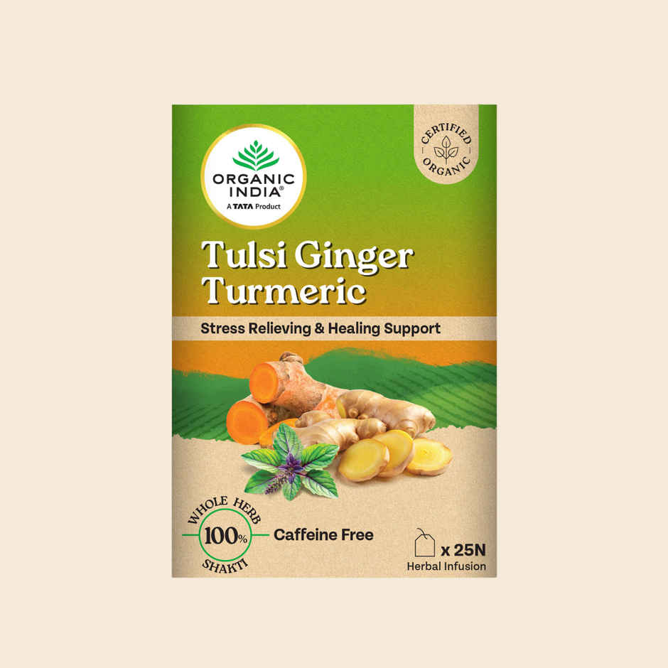 Organic India Tulsi Ginger Turmeric Herbal Infusion Bags