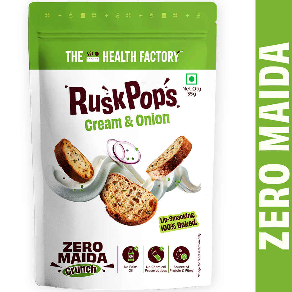The Health Factory Zero Maida Rusk Pops- Cream & Onion