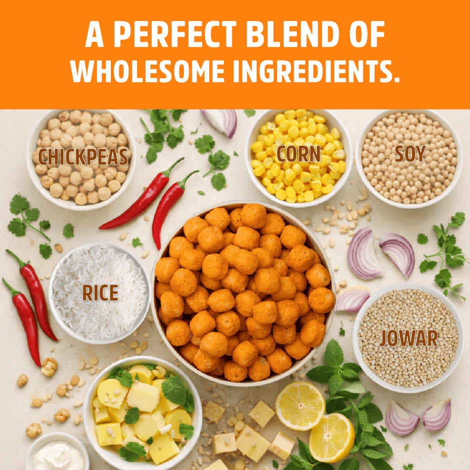 Taali Protein Puffs - Cheese Balls, Roasted, Corn & Jowar Puff, No Maida