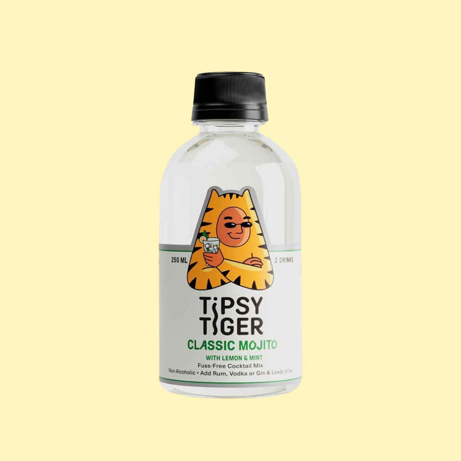 Tipsy Tiger Mojito Mocktail Cocktail Mix With Lemon & Mint