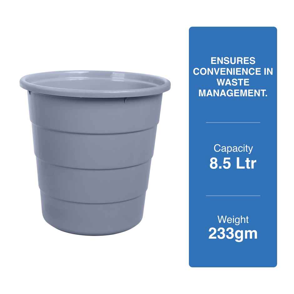 BAY6 Waste Paper Bin 8.5 L - Grey