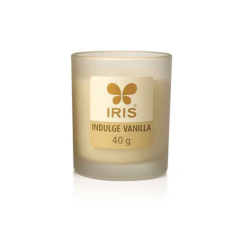 Indulge Vanilla Frosted Shot Glass Votive Scented Candle | 8 Hours Burn Time | Home Decor | IRIS