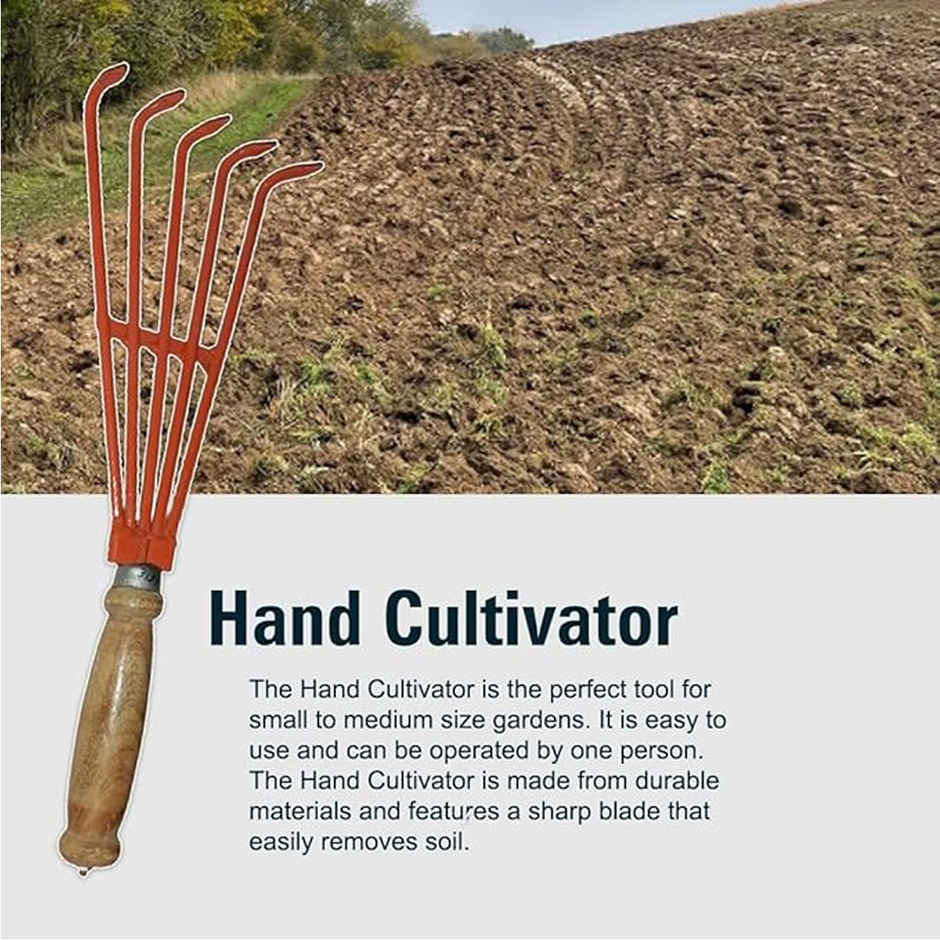 JetFire Heavy Duty Leaf Rake Wooden Handle Panji Garden Rake
