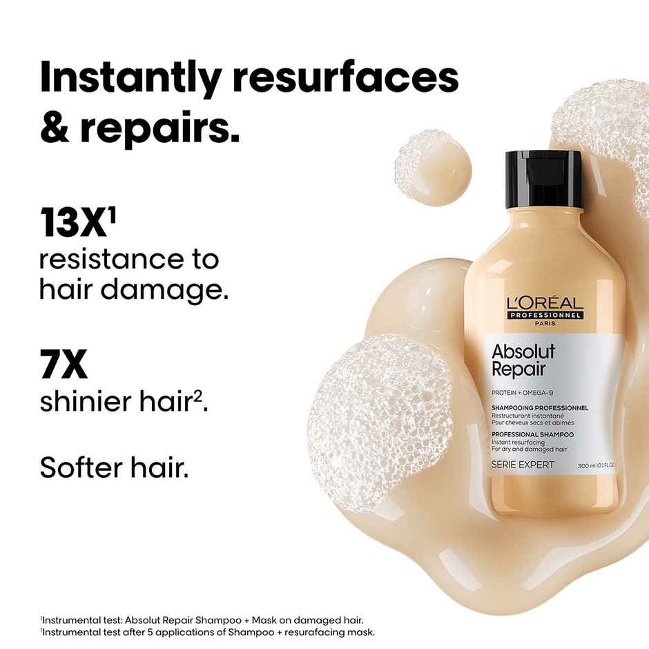 L'Oreal Professionnel Absolut Repair Shampoo For Dry and Damaged Hair With Wheat Protein