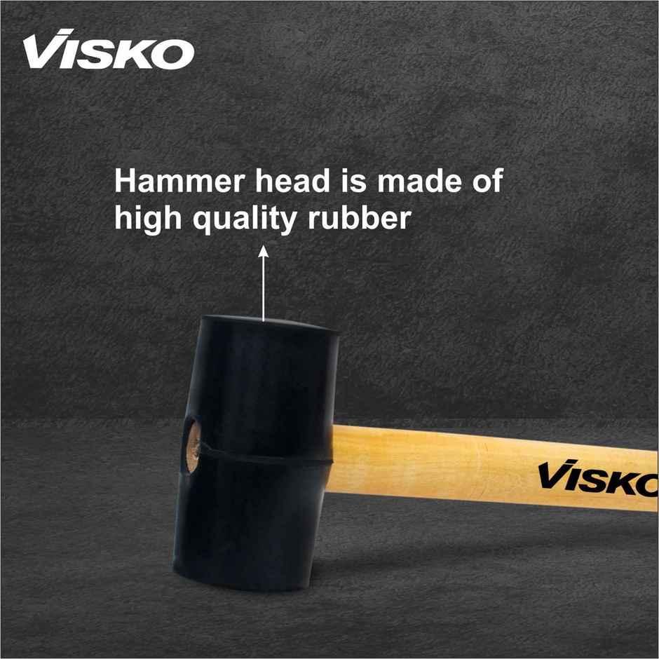 Visko 742 Professional Rubber Mallet Hammer | 2.5 Inch | With Wooden Handle Mallet | 0.64 Kg