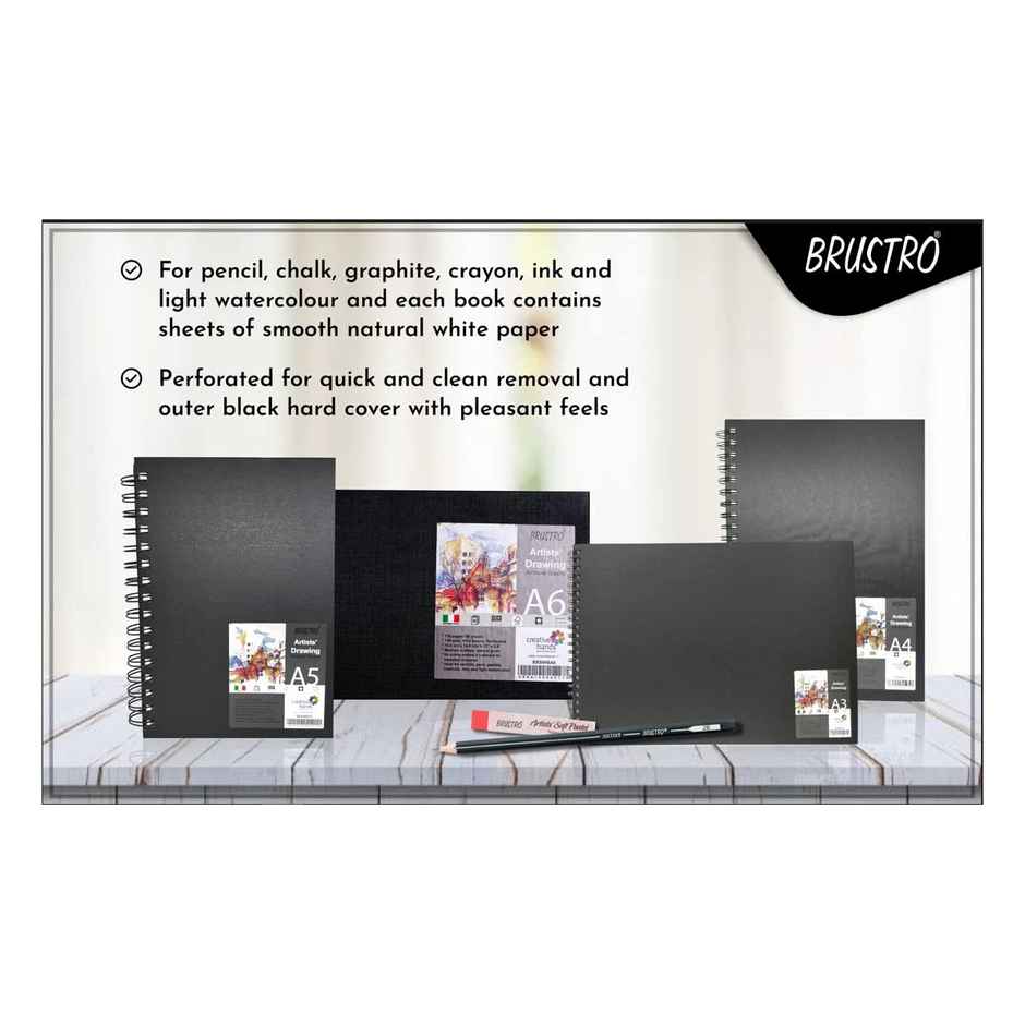 Brustro Artists Sketch Book Wiro Bound A5 Portrait - 160 Gsm | 116 Pages