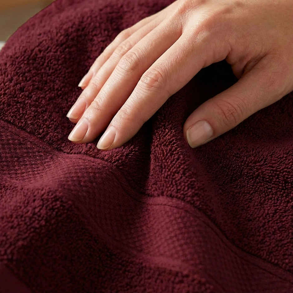 myTrident Urban Comfort Cotton Bath Towel | Wine Red