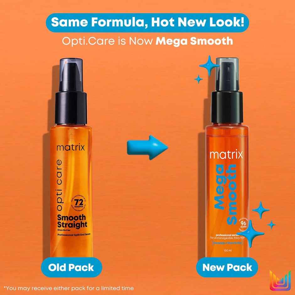 Matrix Mega Smooth Professional Anti-Frizz Serum For Dry, Unmanageable Hair | For All Hair Types