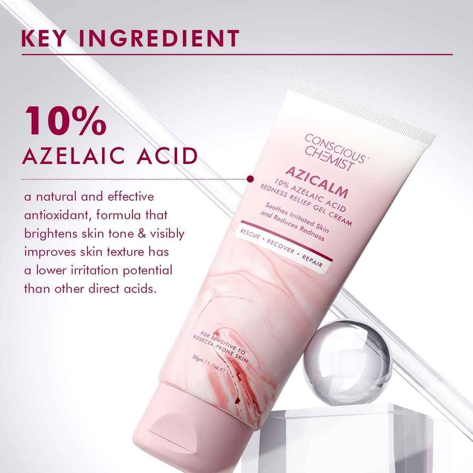 Conscious Chemist 10% Azelaic Acid Face Cream For Redness Relief & Acne Treatment