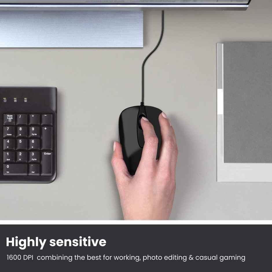 Portronics Wired Optical Mouse(Black)