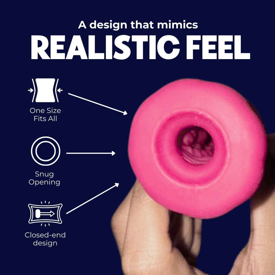 Boldedge Rattle Dense Sleeve Stroker Massager - Strawberry Lubricant