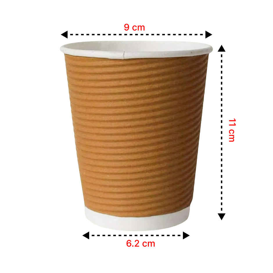 Disposable Rippled Paper Glass | 250 ml | Vinay Trading
