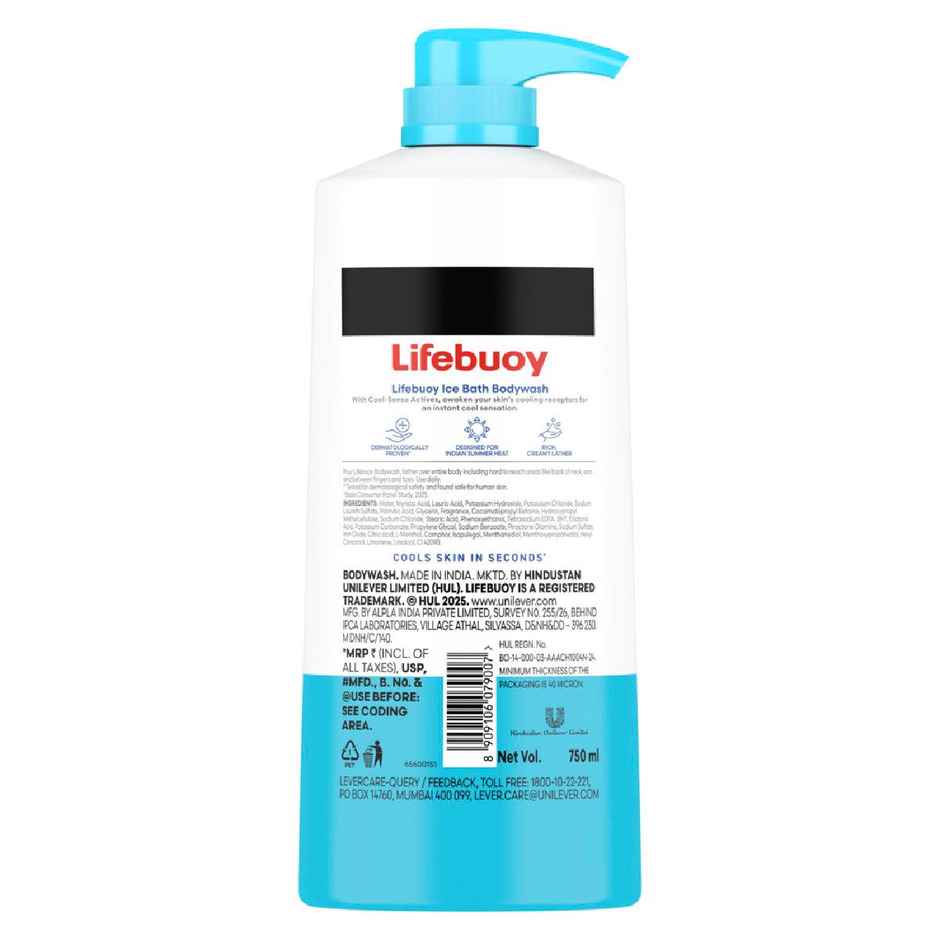 Lifebuoy Ice Bath Bodywash with Menthol and Cool Sense Actives| For Instant Heat Relief | 750ml
