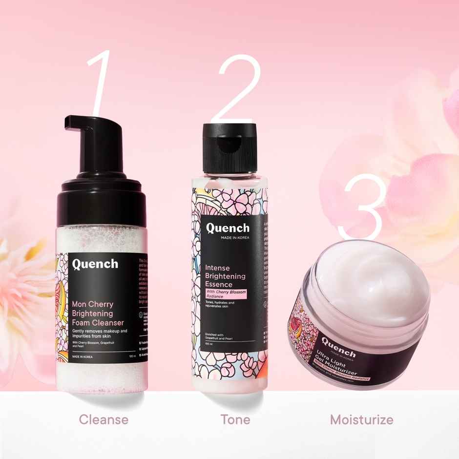 QUENCH Intense Brightening Korean Toner Face Essence with Cherry Blossom for Instant Glow