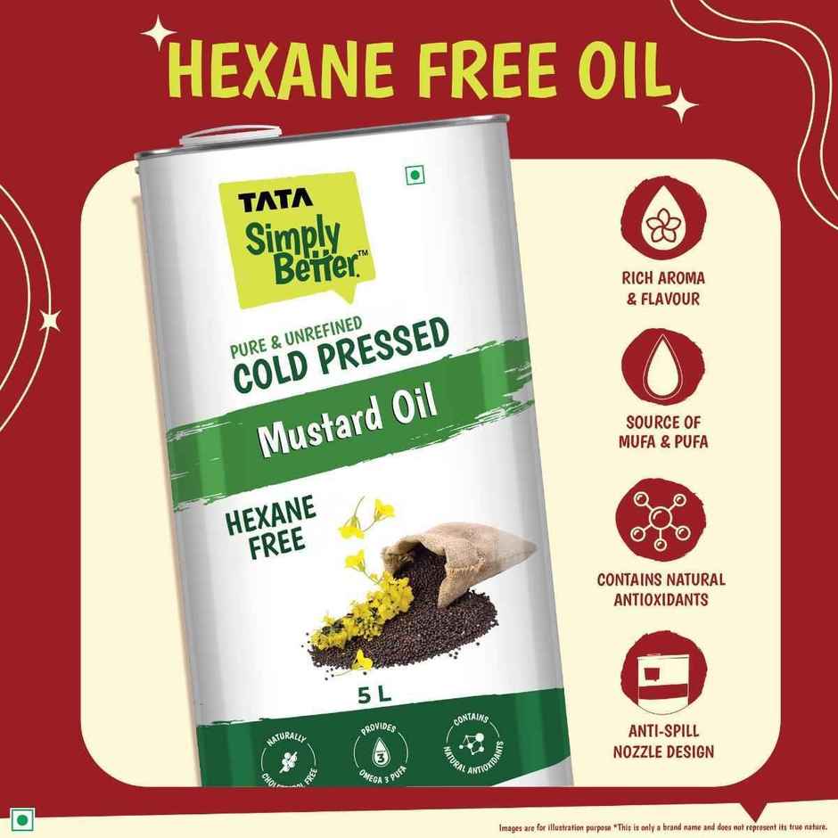 Tata Simply Better Mustard (Sarson) Cold Pressed Oil | Unrefined & Healthy Cooking Oil