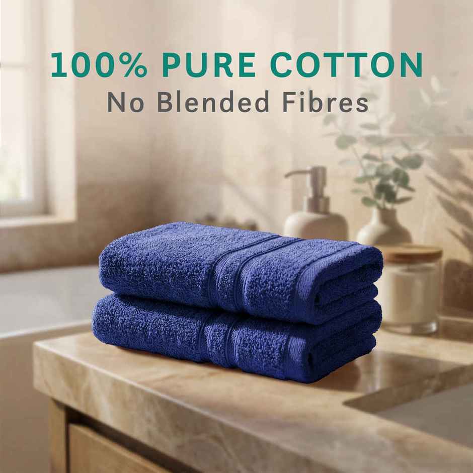 Mytrident Cotton Hand Towel | 400 GSM | Gym Towel Set - New Navy