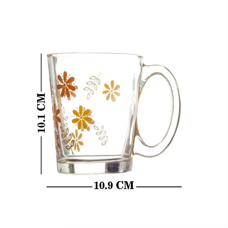 Set of ogo Sms1410 Woodruff Printed Glass Mug 290 ml | Set of 6 Piece