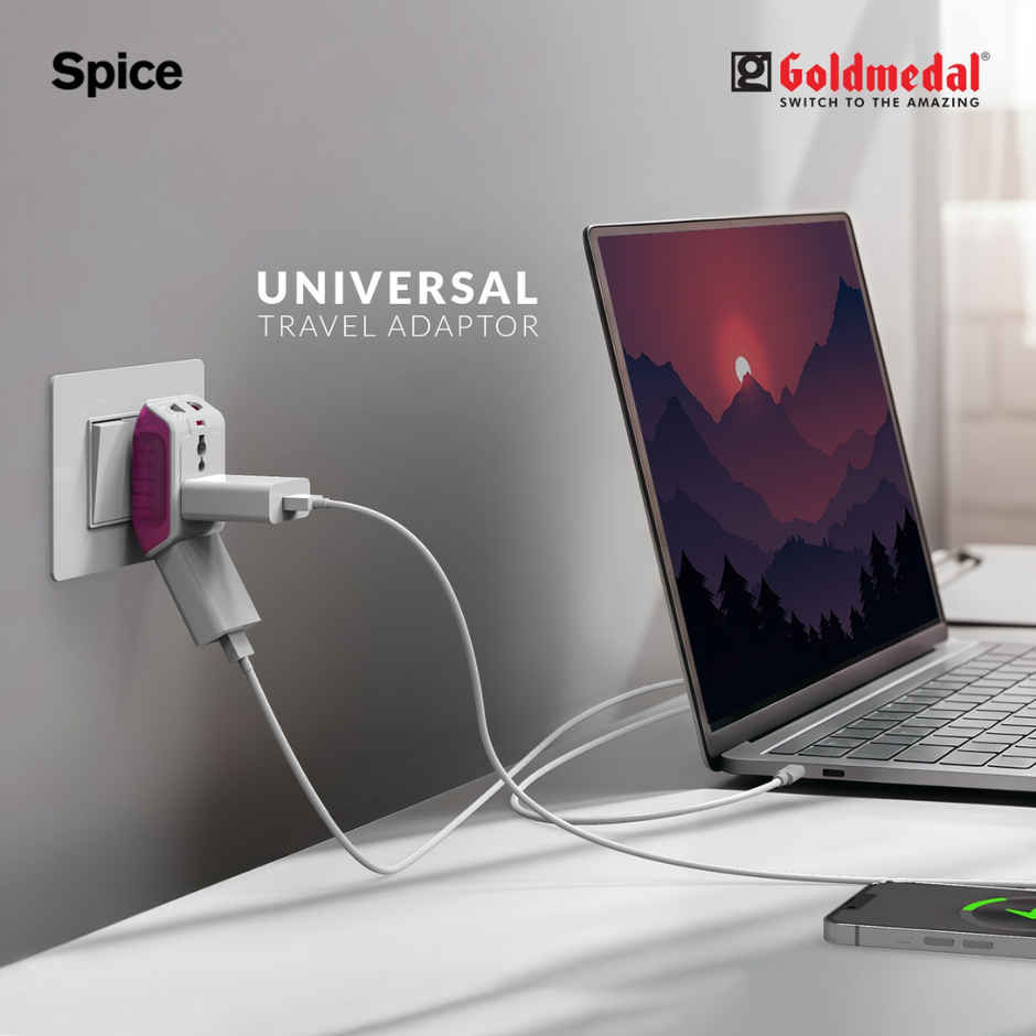 Goldmedal Spice 3 Pin 240V Multi Plug Socket LED Indicator | Supports 2&3-Pin Plugs