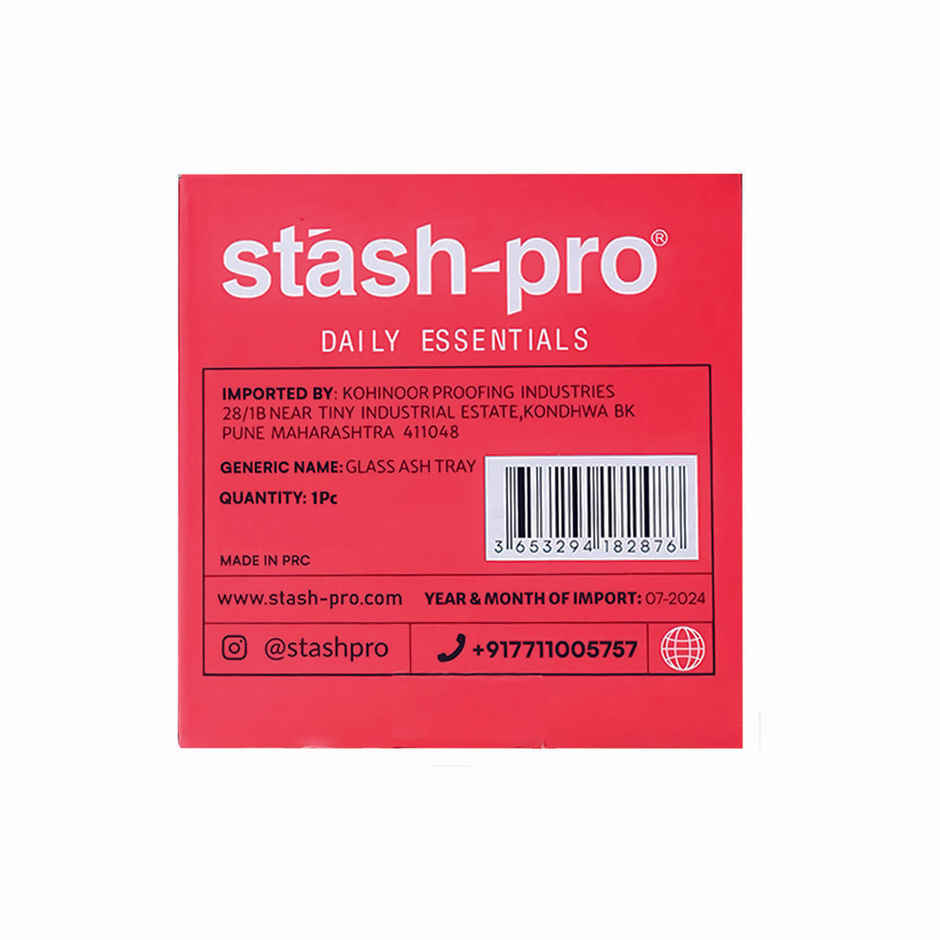 Stash-Pro Square Glass Ashtray
