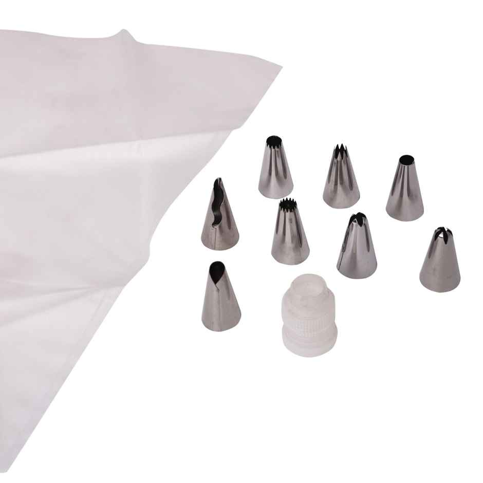 Aluminium Nozzles 8 Pcs with 1 Coupler and 1 Piping | Baking Tool