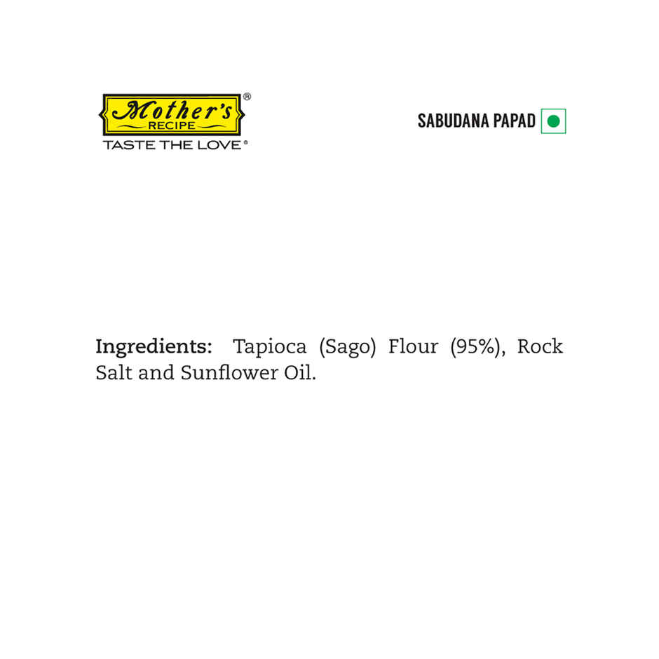 Mother's Recipe Papad - Sabudana With Rock Salt Combo