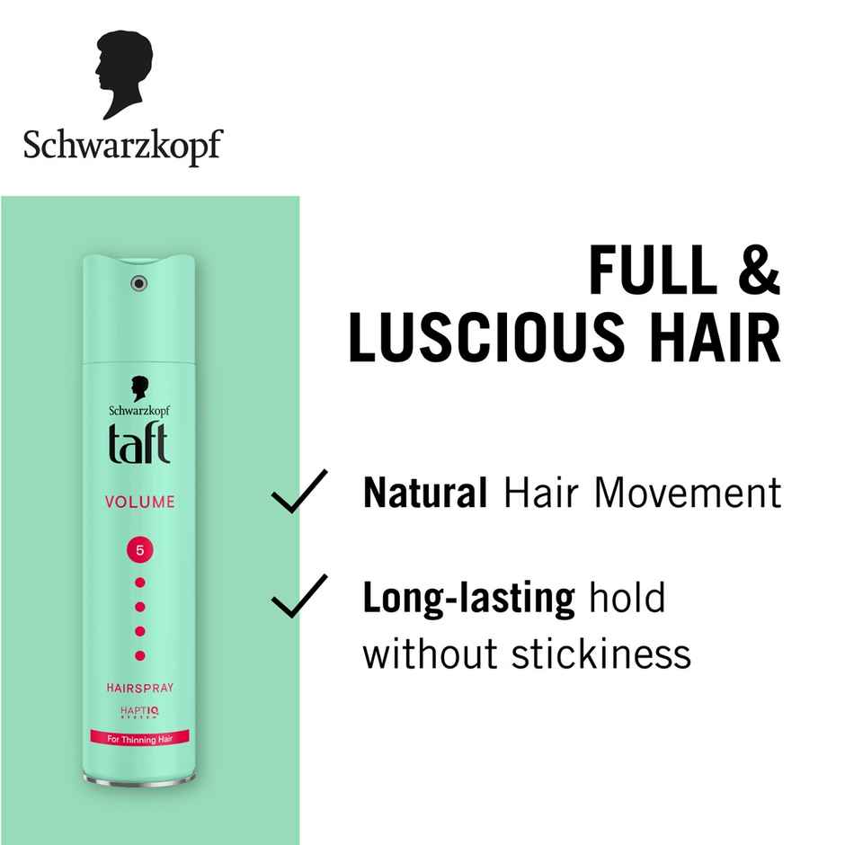 Schwarzkopf Taft Volumising Hold 5 | For Fine And Thinning Hair | Non-Sticky