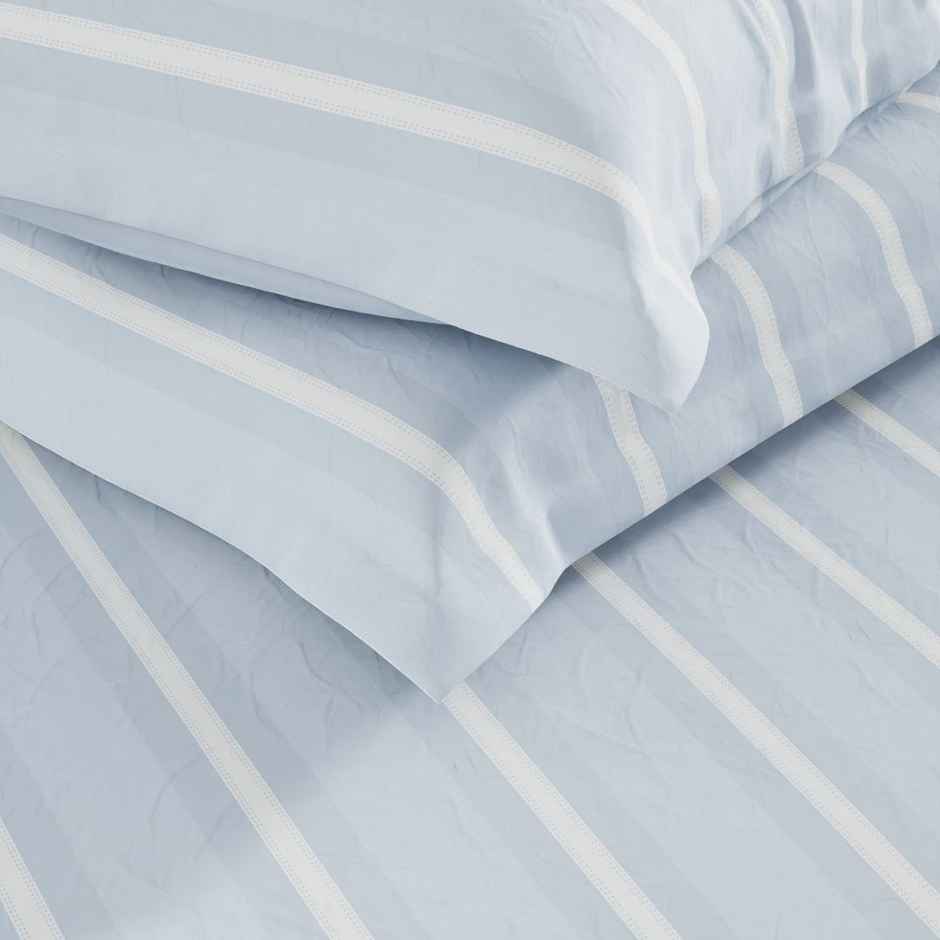 Nautica Super Soft 100% Cotton Fabric Comforter for All Weather | Double Size | Stripe Vessel grey