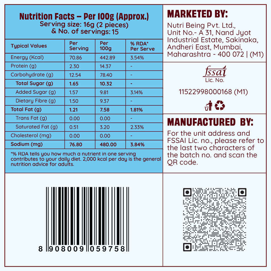 The Health Factory Milk Rusk | Zero Maida | Source of Protein & Fibre | Wheat Rusk Toast | Tea Time Snack
