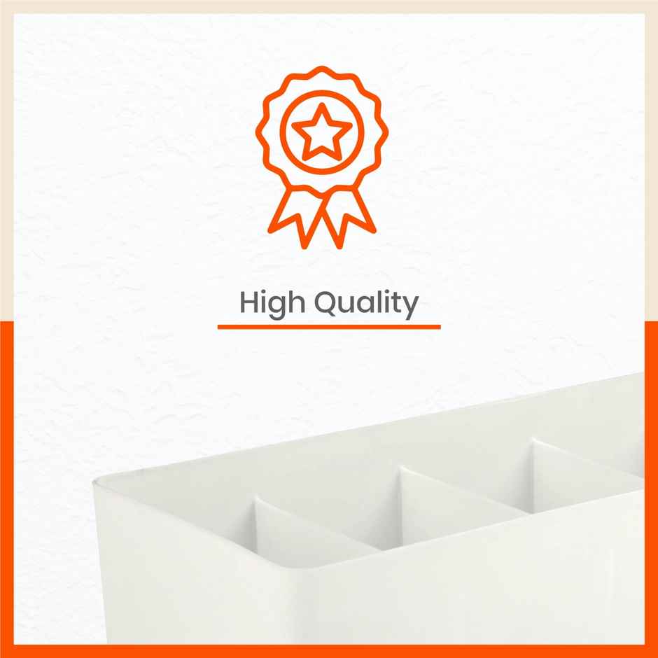 Bathla Set of 2 Drawer Organiser - Multi-purpose, Stackable, 5 Grids - DORI | Ivory