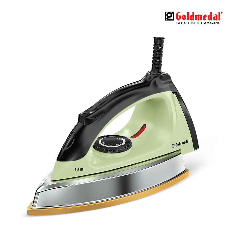 Goldmedal Titan 1000W Dry Iron with 5 Fabric Setting, 1.5KG Heavy Weight | Mint Green