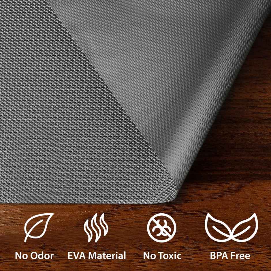 Story@home EVA Anti Slip Mat Diamond Shelf Liner Roll 3 Mtr 300 cm x 45 cm Titanium Dark Grey